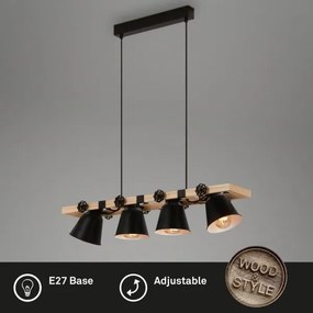 Brilo - Csillár zsinóron TALLE 4xE27/40W/230V