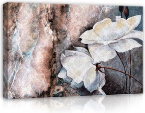 Vászonkép 60x40 Finomság Elegancia Virágok Rózsa Bazsarózsa Absztrakt Textúra