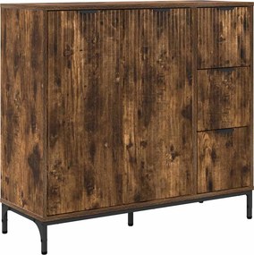 vidaXL Széf fiókkal Füstölt tölgy 89,5 x 33 x 82 cm Faanyag