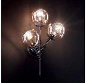 Ideal Lux - Fali lámpa KEPLER 3xE27/42W/230V fekete/füstös