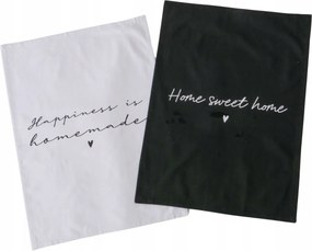 Konyhai Törlőkendő Pamut Fekete-fehér Homa Felirattal 70 X 50 CM