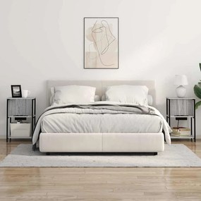 Éjjeliszekrény 2 pcs Szürke sonoma 38 x 31 x 61 cm Faanyag