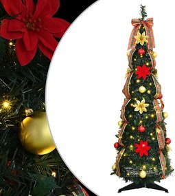 vidaXL Mű karácsonyfa 50 LED-del állvánnyal Zöld 125 cm PVC