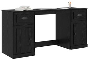 vidaXL Íróasztal szekrénnyel Fekete tölgy 154,5 x 50 x 75 cm Faanyag