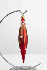 Jégcsap karácsonyfadísz üvegből Piros matt