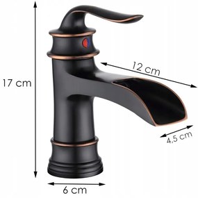 YOKA Venice rusztikus mosdó csaptelep - fekete