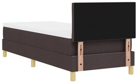 Boxspring ágy matraccal &amp; LED világítással, sötétbarna, 80x200 cm, textil