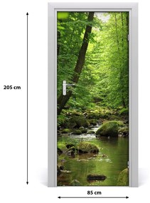 Ajtó méretű poszter Folyó az erdőben 95x205 cm