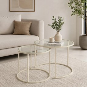 Dohányzóasztal, 60 cm – Beige-Trs-60-42-Nrd-Srk