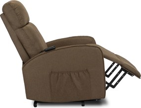 Elektromos relax fotel felállást segítő funkcióval barna – COLTON