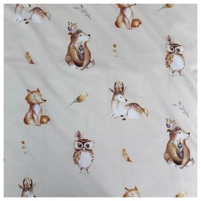 Bézs pamut gyerek ágyneműhuzat babaágyhoz 100x135 cm Animals "Woodland" – Jerry Fabrics