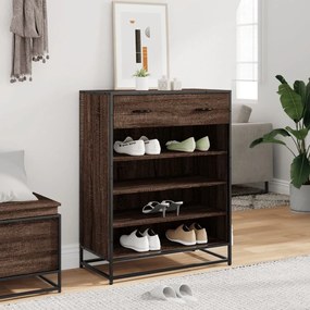 barna tölgy színű szerelt fa és fém cipőszekrény 75x38x97,5 cm