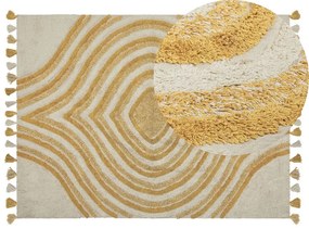 Bézs és sárga pamutszőnyeg 140 x 200 cm BINGOL Beliani