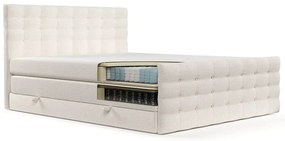 Krémszínű ágyneműtartós boxspring ágy 200x200 cm Blend – Maison de Rêve