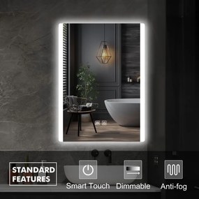 IREDA Fürdőszobai LED tükör világítással 80 x 60 cm