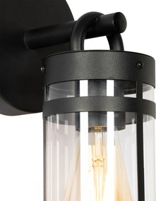 Kültéri fali lámpa fekete IP44 szürkületi érzékelővel - Ruben