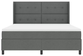 Boxspring Ágy Matracos Sötétszürke 180x200 cm Szövet