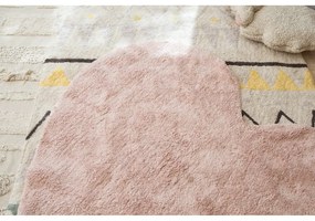 Rózsaszín mosható kézi szövésű pamut gyerek szőnyeg 160x180 cm Puffy Love – Lorena Canals