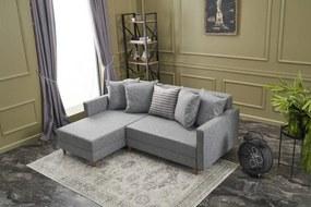 Összecsukható sarok kanapé Satisha 215 cm szürke - bal