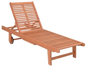 Krémszínű-natúr színű tömörfa kerti napozóágy San Diego – Garden Pleasure