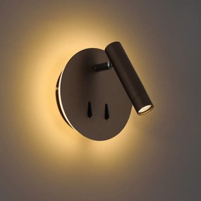 Modern fali lámpa sötét bronz LED-del és USB-C-vel - Croft