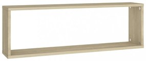 2 db sonoma tölgy színű szerelt fa fali polc 80 x 15 x 26,5 cm