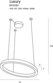 Függeszték Arany LUXURY MAXLIGHT P0369D