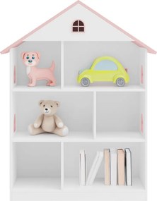 Gyerek könyvespolc, fehér/rózsaszín, MAISON TYP 1