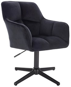 HR550CROSS Fekete modern velúr szék fekete lábbal