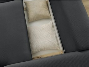 Fekete kinyitható-tárolóhelyes kanapé 265 cm Ezechiel – Bobochic Paris