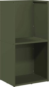 vidaXL olívazöld hidegen hengerelt acél tűzifatároló 40x30x80 cm