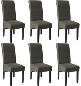 TecTake GmbH 403629 ergonomikus tömörfa étkezőszék - márványszürke, 6 darabos készlet