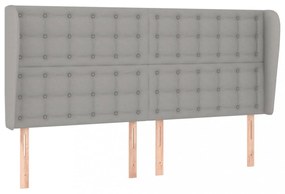 világosszürke szövet fejtámla szárnyakkal 163x23x118/128 cm