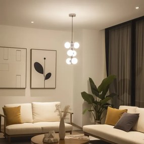 Brilagi - LED Csillár zsinóron MILLA 6xG9/3W/230V fényezett króm/fehér