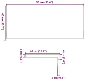 ablakpárkányok 2 db sötétbarna 90x40x2 cm tömör fa tölgyfa