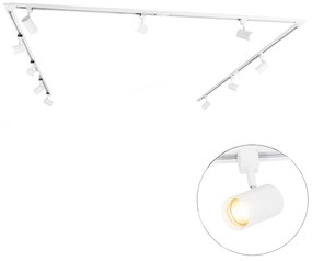 Modern 1 fázisú sínrendszer 10 spotlámpával fehér - Jeana