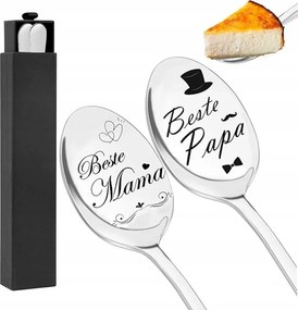 Kávés és teás kanál gravírozással Legjobb Anya Apa 2db-os szett