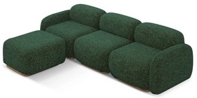 Sötétzöld moduláris sarokkanapé (variálható sarok) Ailani – Makamii