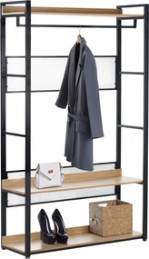 Polcállvány polcokkal, tölgy/fekete, KILOS NEW TYP 2