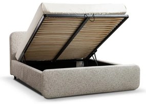 LAJLA kárpitozott ágy 160x200 cm matrac nélkül, bézs