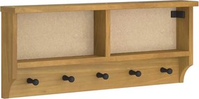 vidaXL SANDNES tömör fenyőfa falra szerelt kabátállvány 87x12x35 cm