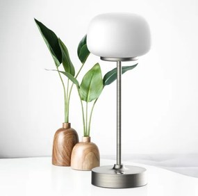 LED Dimmelhető érintős asztali lámpa RIMINI LED/2W/5V USB 2000 mAh króm/fehér