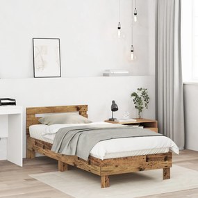 Régi Fa Ágykeret 90x200 cm - Mérnöki faforgácsból készült