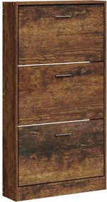 vidaXL füstös tölgy színű szerelt fa cipősszekrény 59x17x108 cm