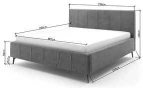 Bézs kárpitozott franciaágy tárolóhellyel ágyráccsal 180x200 cm Lizzano – Meise Möbel