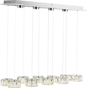 Globo 49350-92H Függeszték króm, üveg kristály, LxBxH:760x360x1200, tartozék: 1xLED 92W 230V, 6500lm, 4000K