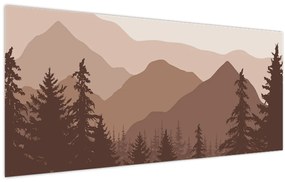 Kép - Barna hegyek N⁰2 (120x50 cm)