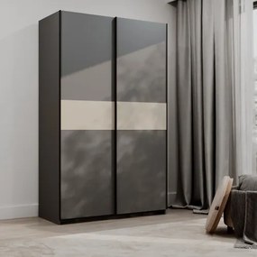 BERNO ruhásszekrény, 120 cm | Antracit/kasmír