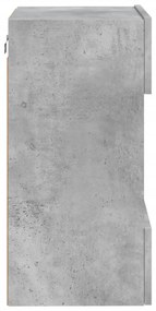 betonszürke falra szerelhető TV-szekrény LED-del 40x30x60,5 cm
