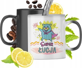 Mágikus bögre Lúciának Fekete matt nyomott mintával 330ml